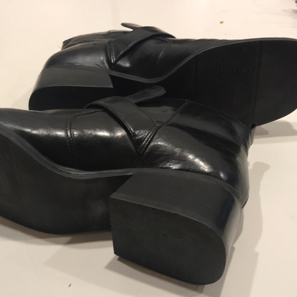 BANDOLINO leather bootie silver buckle square toe - Picture 5 of 7